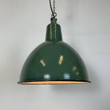 Industrial Green Enamel Factory Pendant Lamp, 1960s