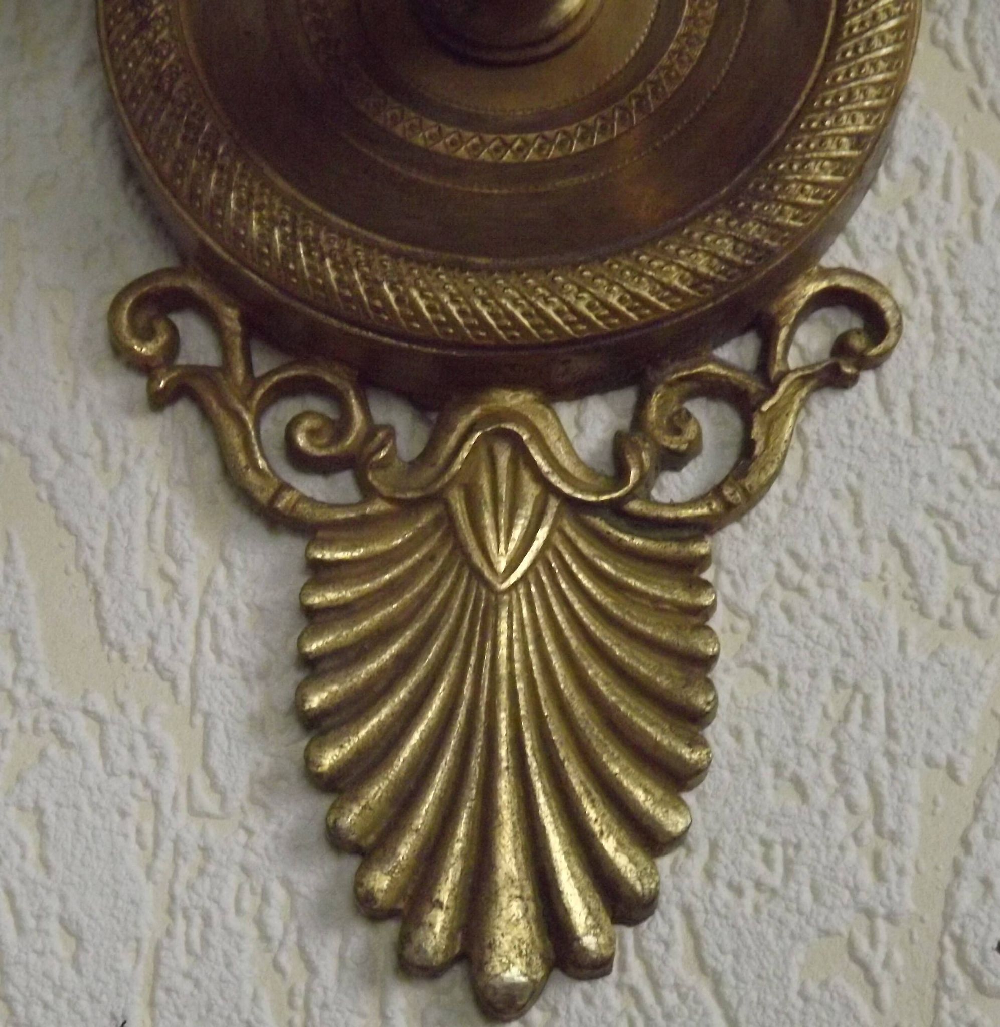 French Antique Bronze Empire Double Wall Sconce with Fan & Swan Detail 5239