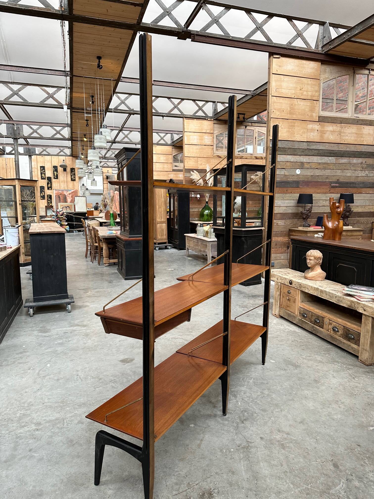 Modular teak shelf by Louis Van Teeffelen 1950s