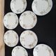 8 MEHUN porcelain dessert plates with barbel decoration
