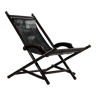 Chaise pliante en cuir noir