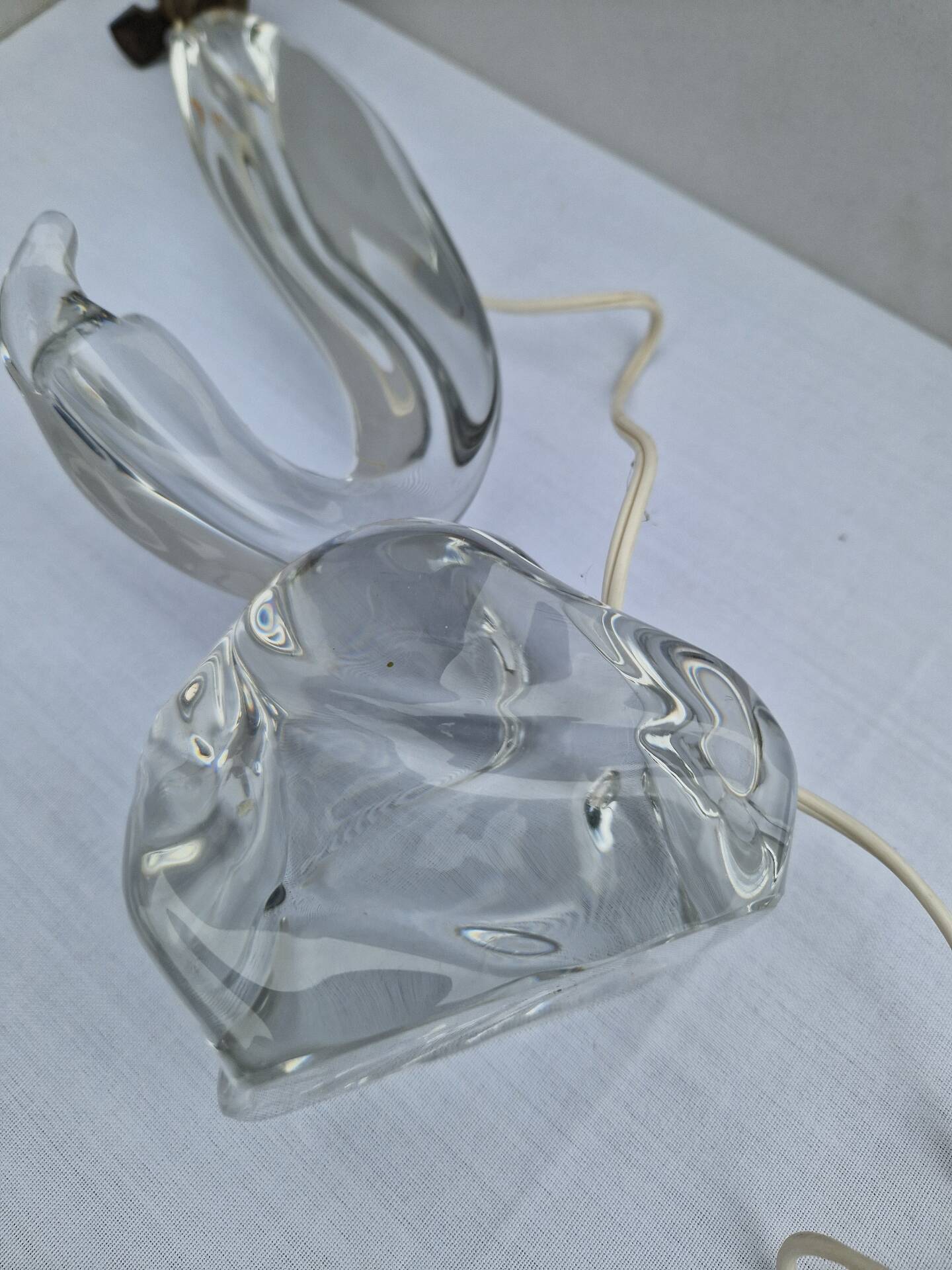 Lamp Base Swan Neck Signed Daum