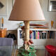 Large ceramic lamp with slip decoration signed F.D.