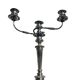 Pair of convertible three-light candelabra in silver-plated metal.