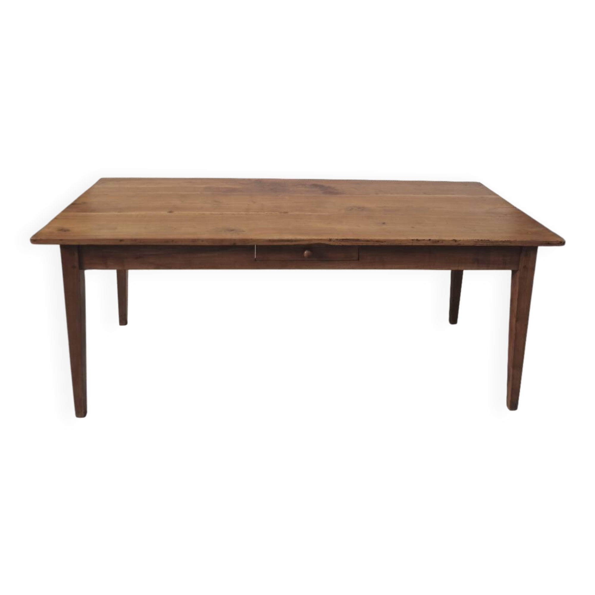 Rustic farmhouse table in solid cherry wood 19th century - 1m91.5