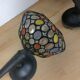 3 appliques balls colored glass and metal, 80s