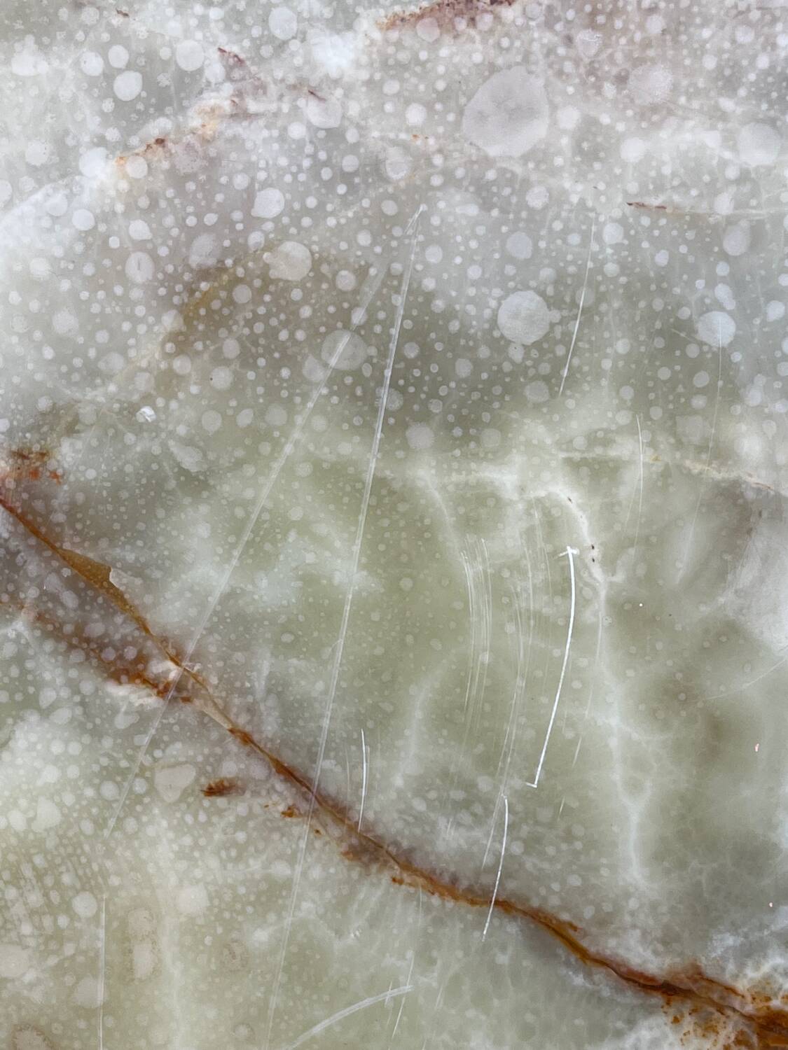 Bronze coffee table with marble top