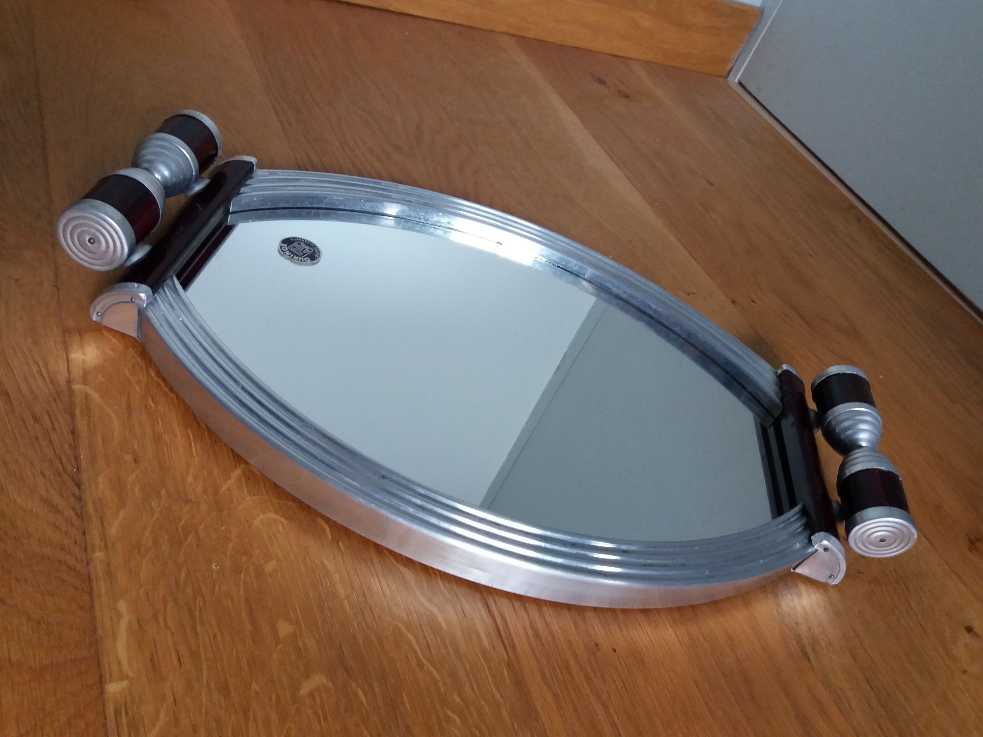 Durinox art deco mirror aperitif tray