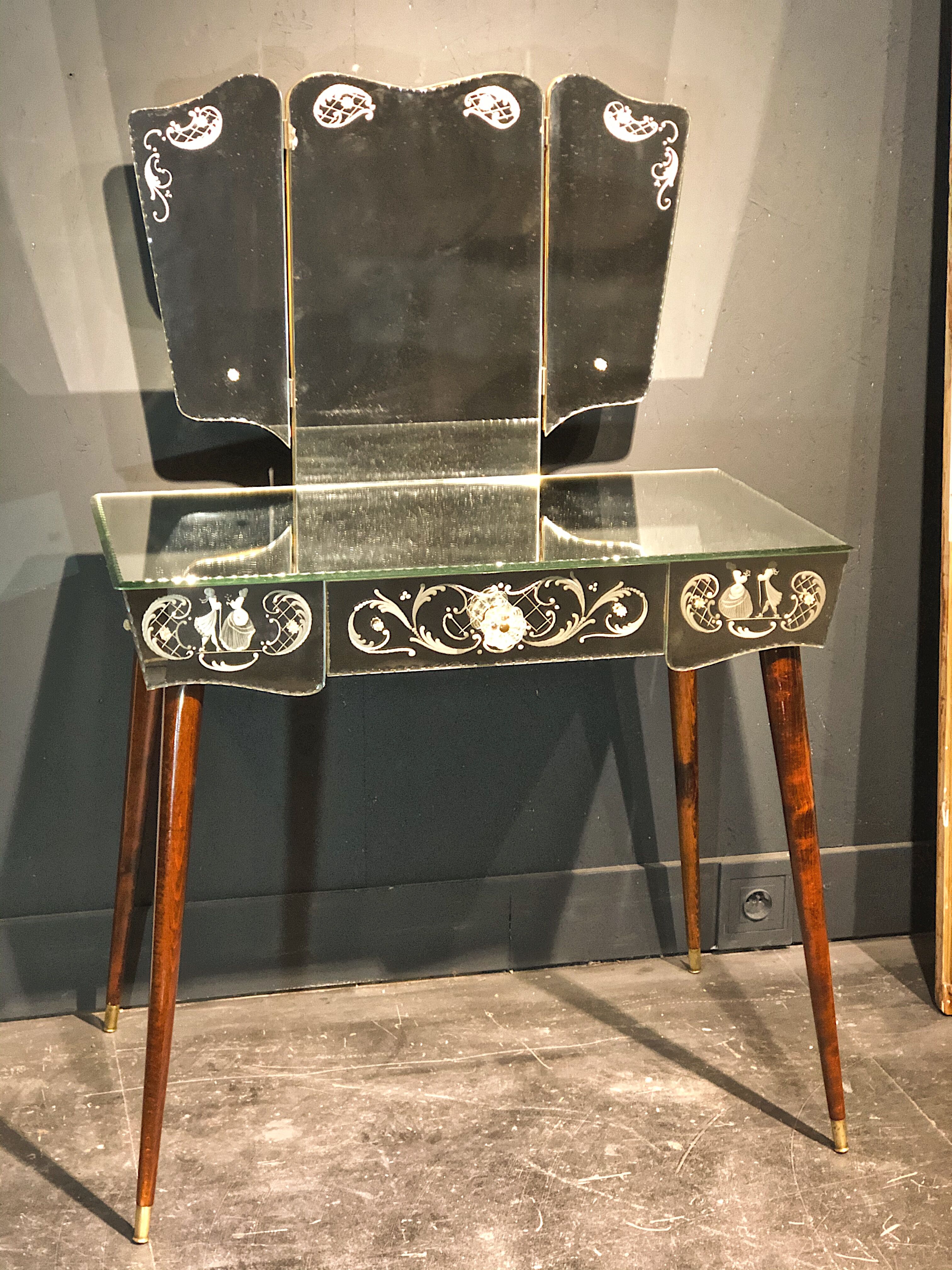 Coiffeuse miroir vintage année 50