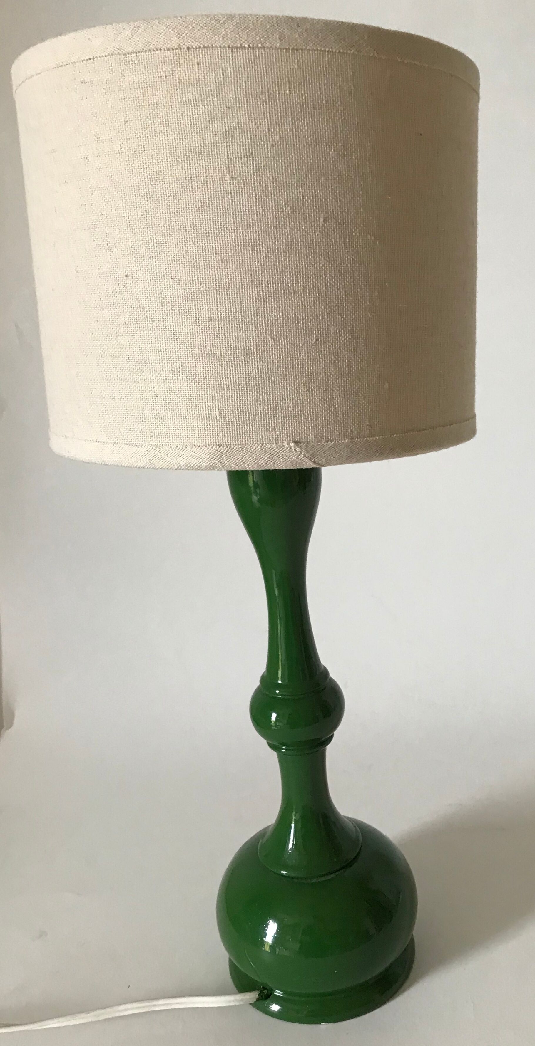 Green laqué wood lamp foot