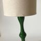 Pied de lampe bois laqué vert