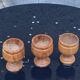 3 wooden egg cups, vintage