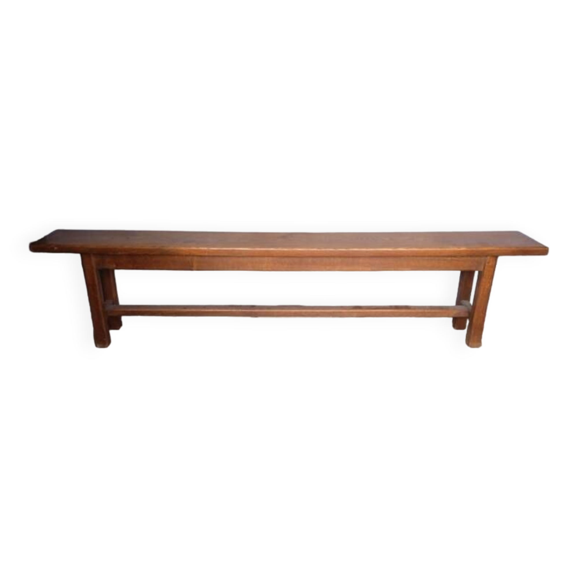 Solid oak bench 2 meters period 1960
