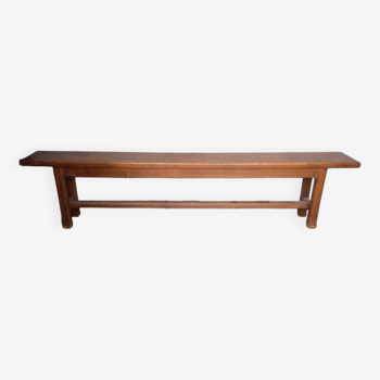 Solid oak bench 2 meters period 1960