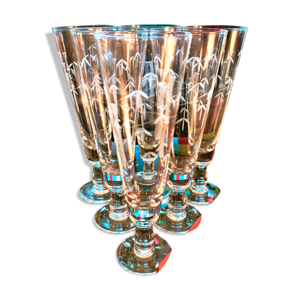 6 verres bambou style Noritake Sasaki, années 60