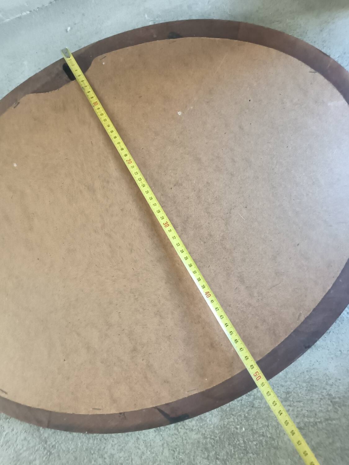 Miroir ovale bois massif 1950