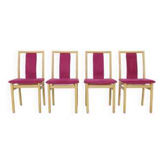 4x dining chair in velvet by k. høffer-larsen