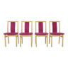 4x Chaise de salle à manger en velours par K. Høffer-Larsen