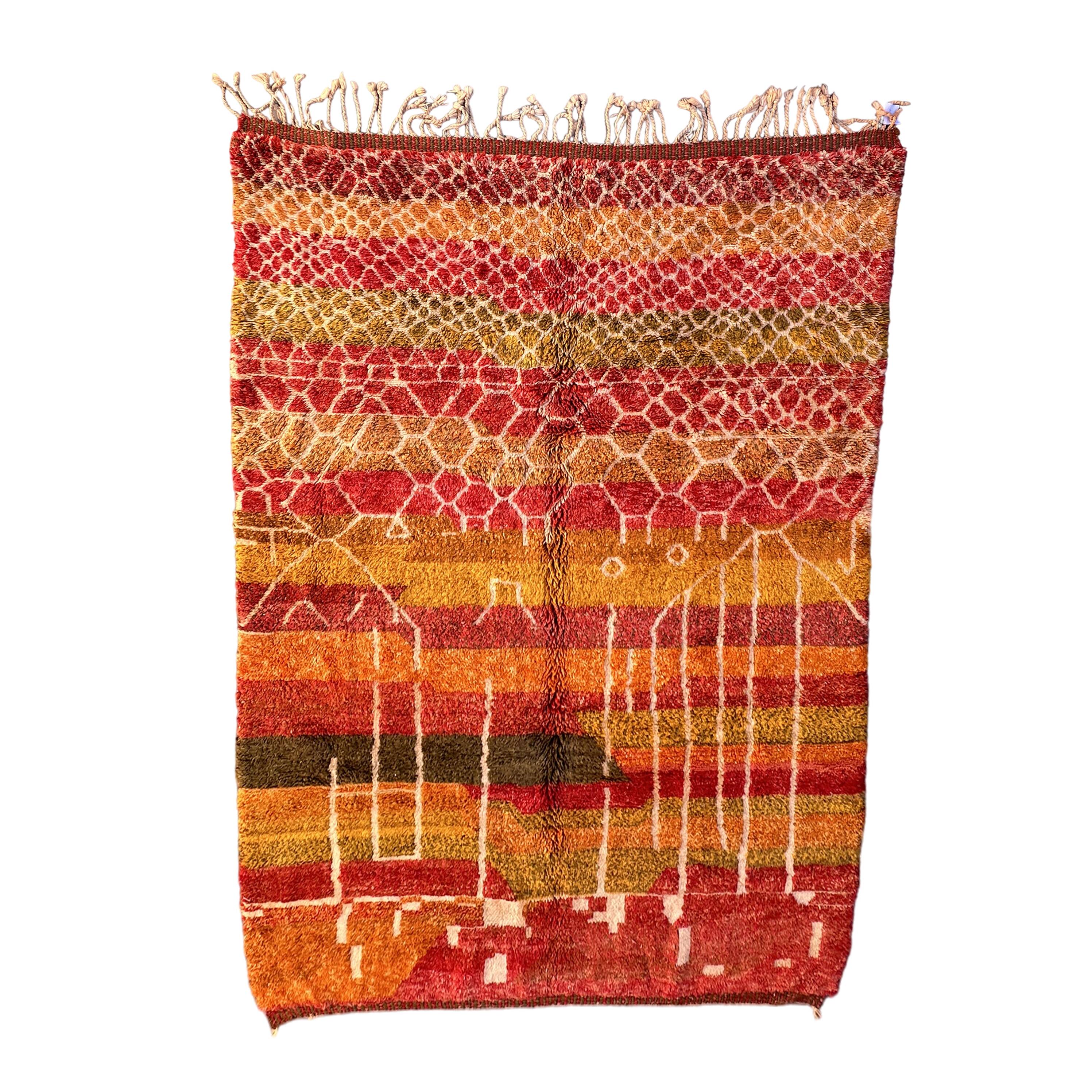 Tapis Marocain  Beni M'Rirt coloré - 217 x 302 cm