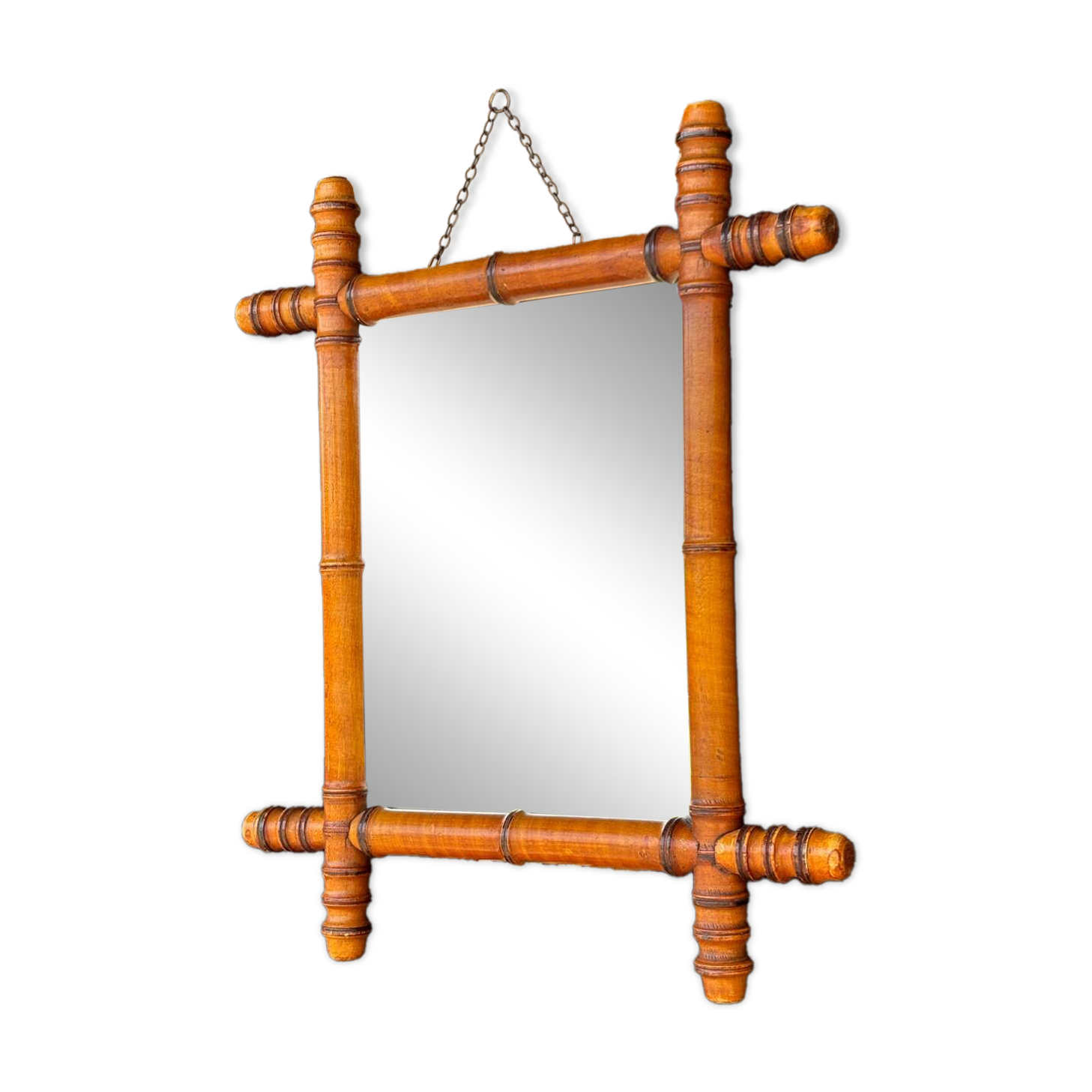 Vintage bamboo mirror
