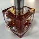 Table Lamp • Cube • Fractal Resin • Polished Steel • Chrome • 1970
