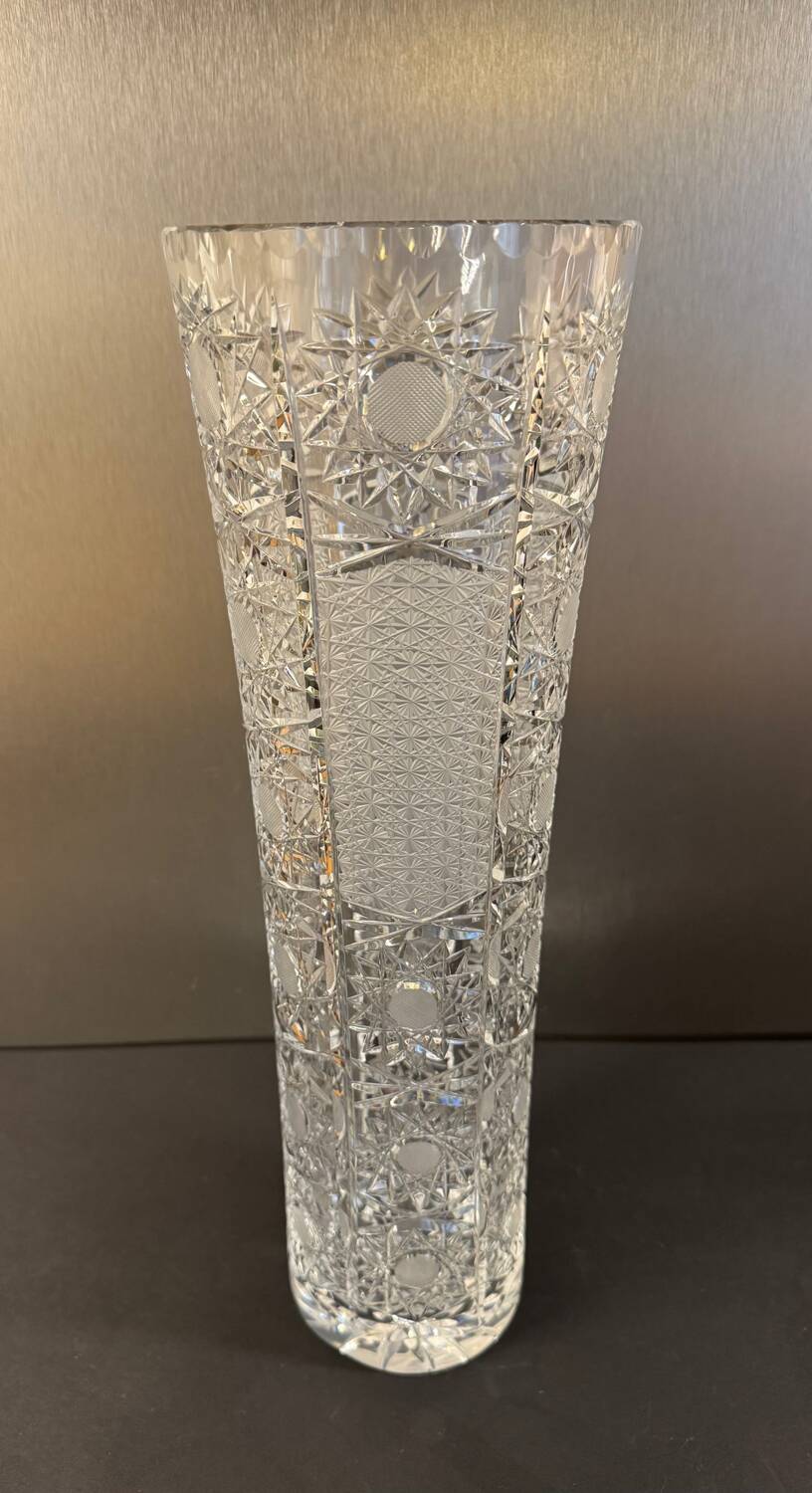 Large Bohemian crystal vase, 20th century