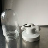 Art deco ceiling pendant lamp in porcelain & glass