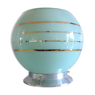 Ceiling lamp globe in opaline peppermint / vintage years 50-60