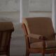 Mid-20th century, pair of armchairs by Henning Kjærnulf, oak and alcantara, 1960s.