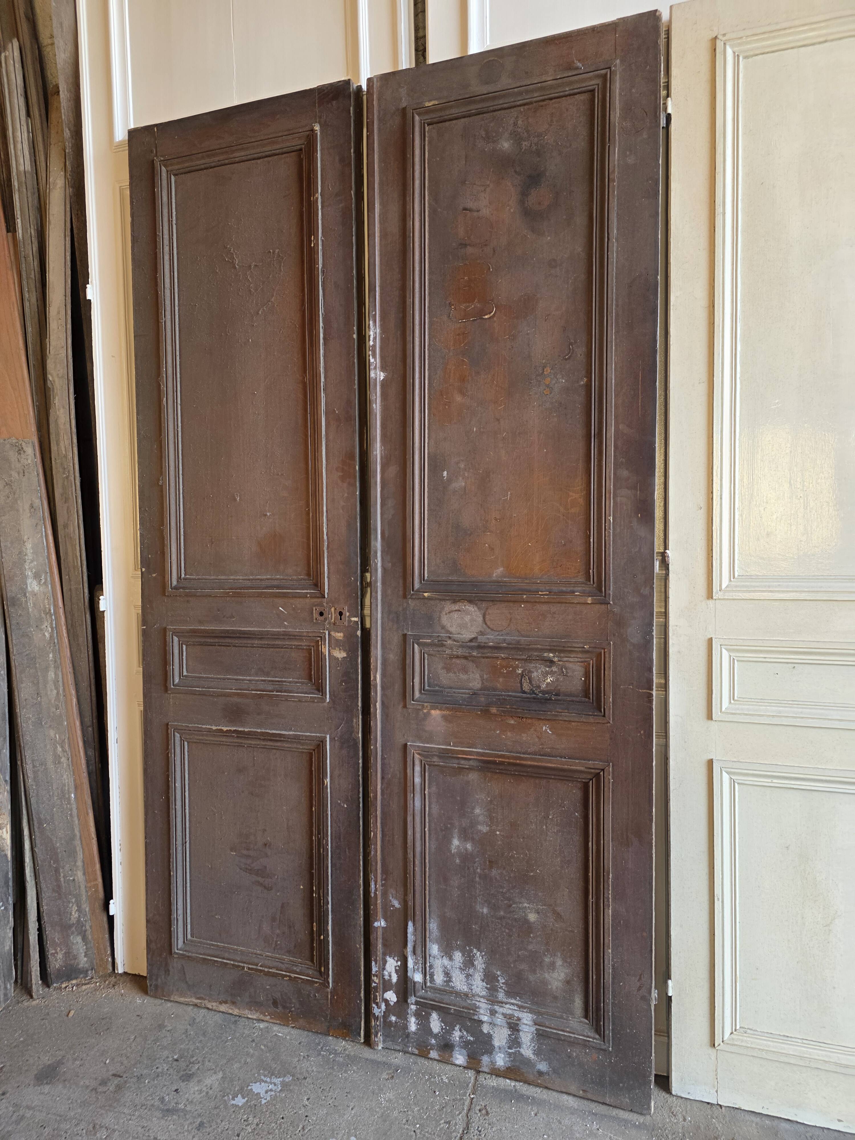 3 paires de portes de séparation du XIXème s.