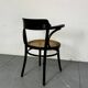 Chaise de bureau mod 233 en bois cintré noire avec assise en rotin par Thonet, années 1930