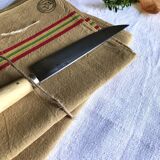 Set of two ancient tea towels tinted in Indian yellow