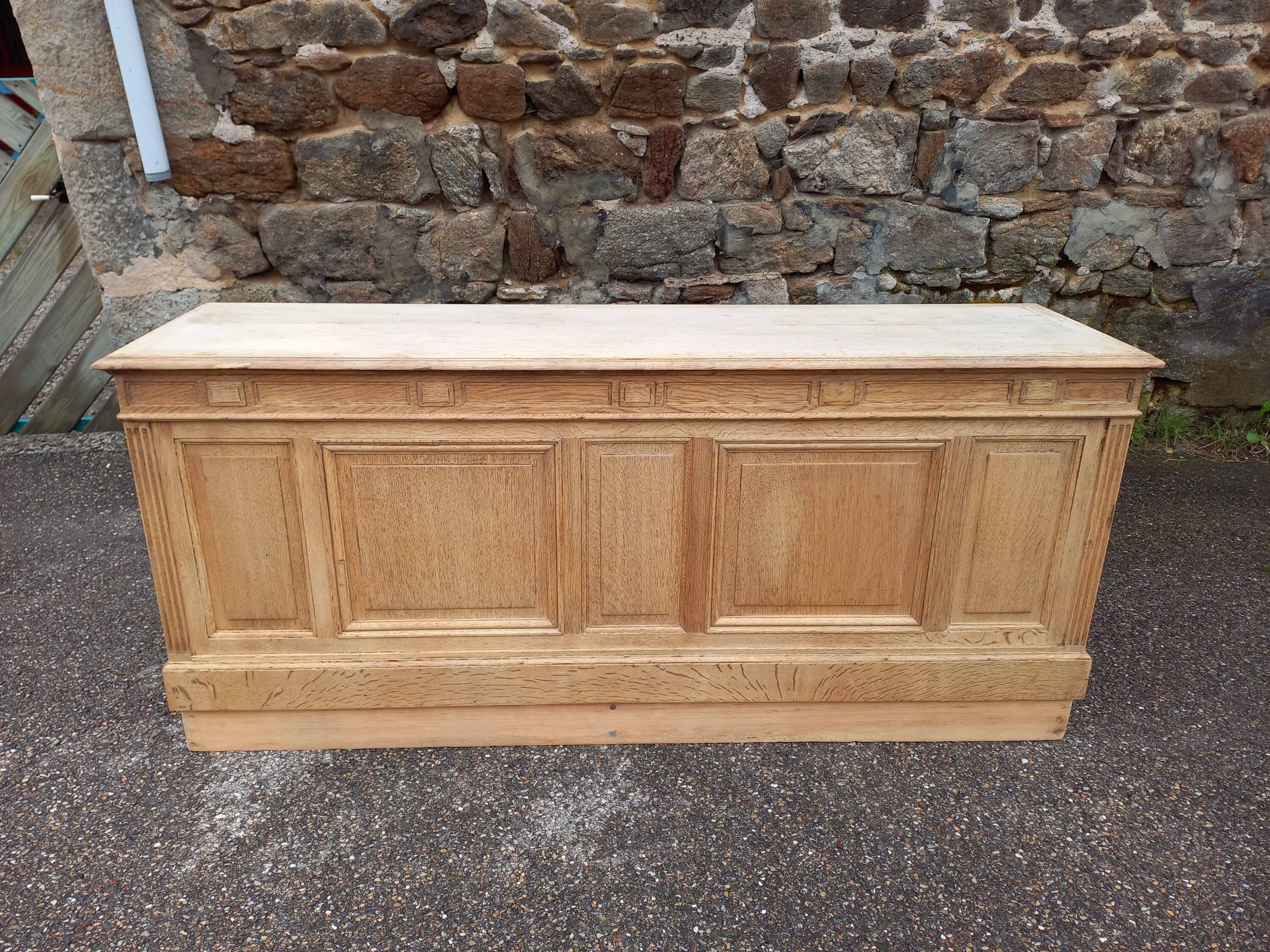 Antique oak shop counter