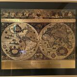 Golden old and new world map
