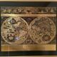 Golden old and new world map
