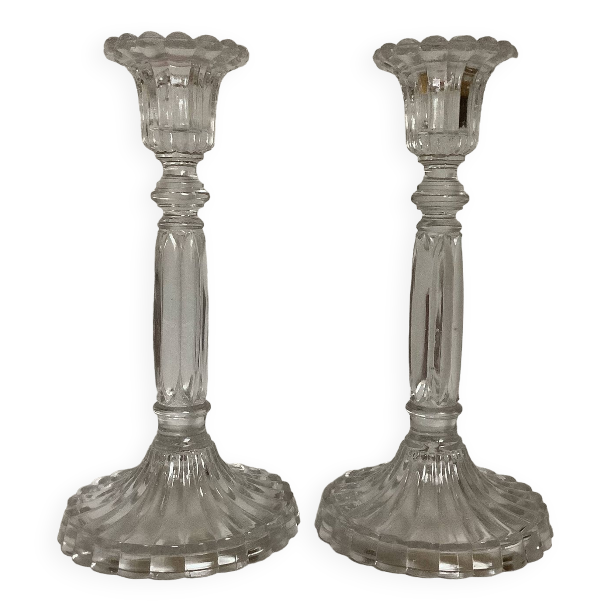Pair of candlesticks Val Saint Lambert Belgium