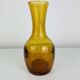 Vase verre bullé ambré vintage
