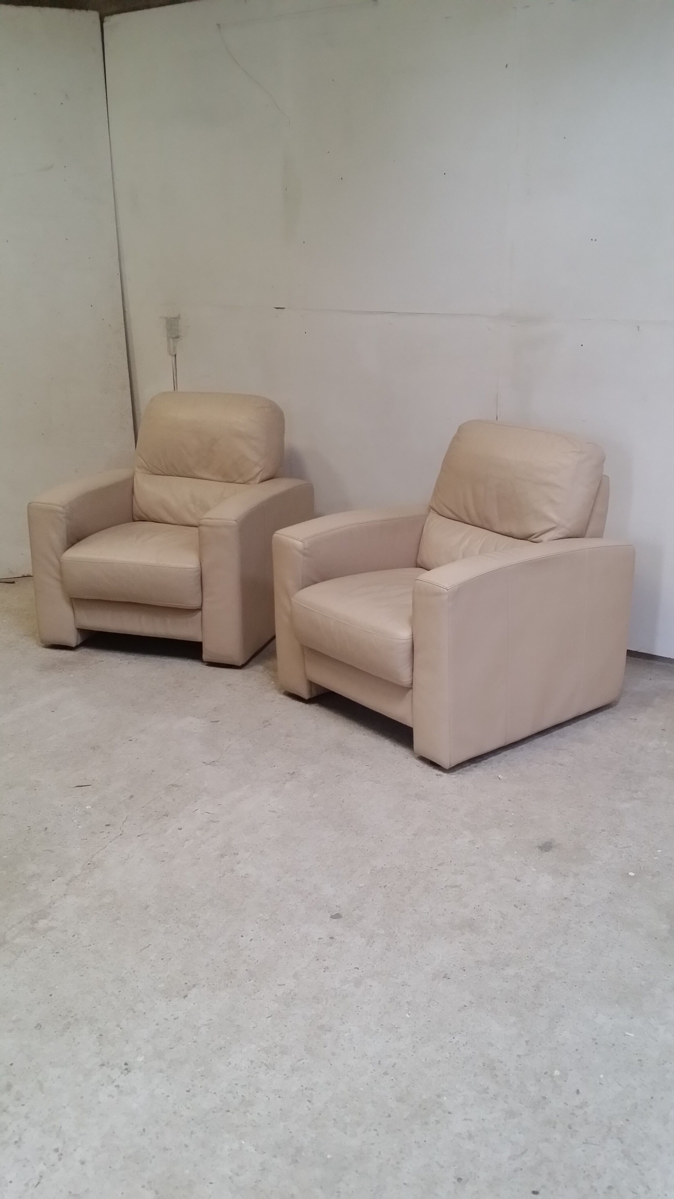 Pair of leather club chairs