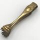 Sugar or ice cube tongs, gold star stamp with lion paw finish