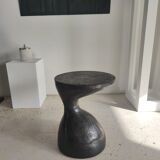 Sofa end in solid wood monoxyl organic shape black color