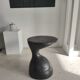 Sofa end in solid wood monoxyl organic shape black color