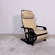 Rocking-chair viennois en bois courbé, cuir et cannage