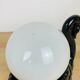 Black ceramic swan lamp with vintage opaline globe