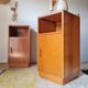 Art Deco pair of bedside tables in light oak by A. Gardner & Son