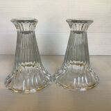 Pair of glass candlesticks