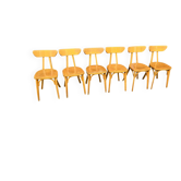 (Lot) 6 Bistro Chairs Lutherma Banana (Light Oak)