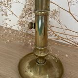 Brass candle holder with push button