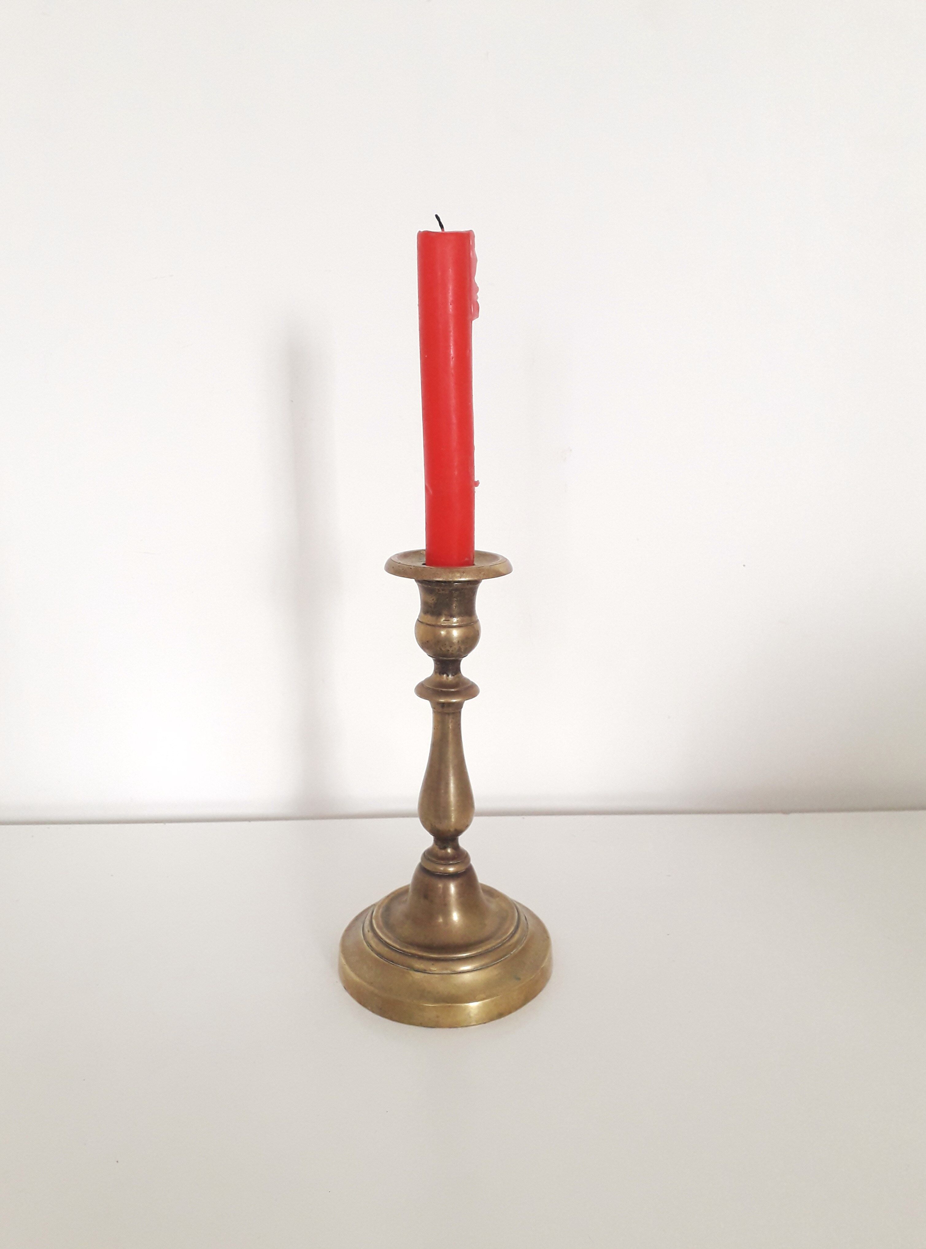 Old candle holder / brass candlestick - 1940