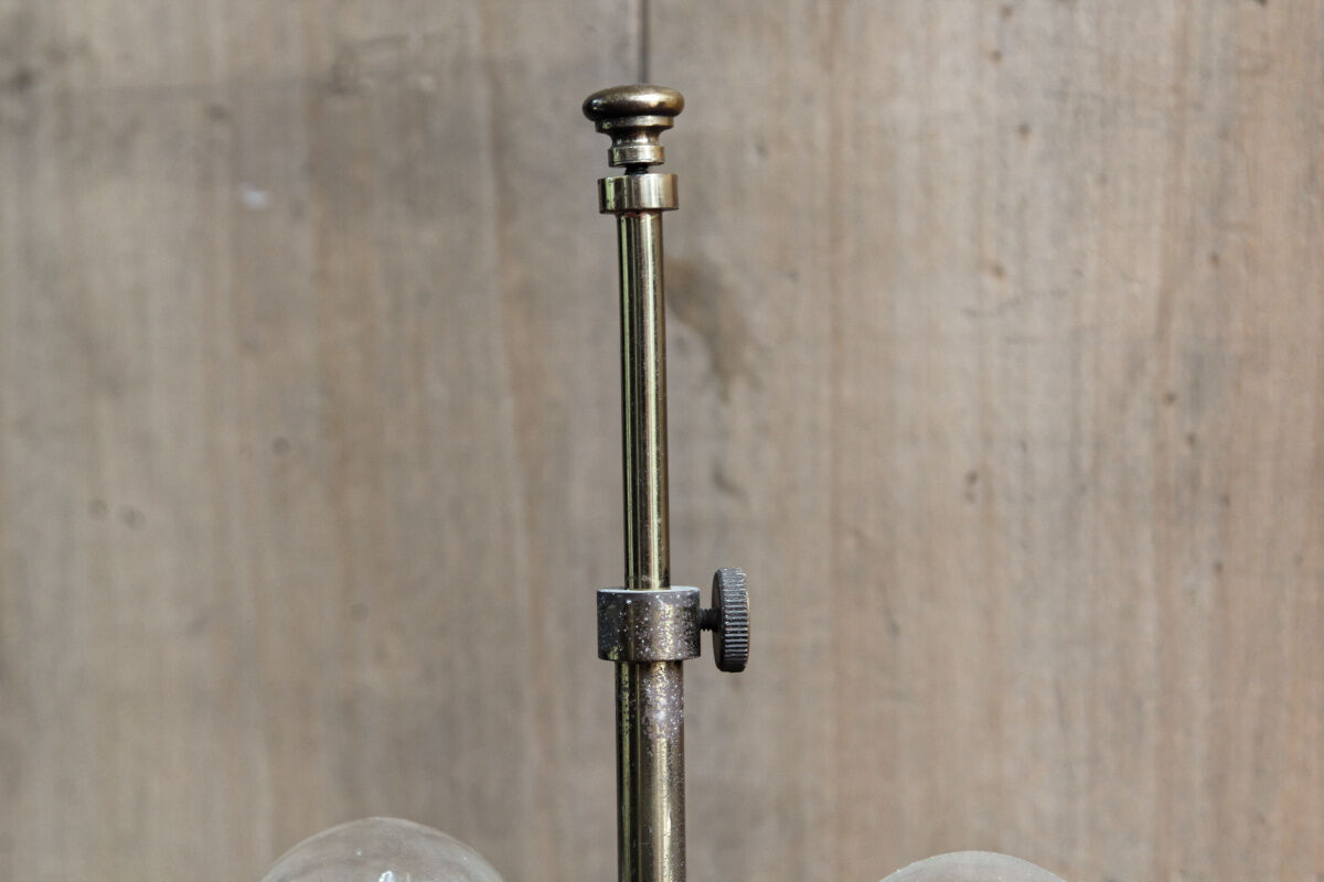 Antique lamp foot, earthenware and brass