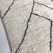 Moroccan Berber carpet Beni Ouarain with black graphic patterns 2,36x1.55m